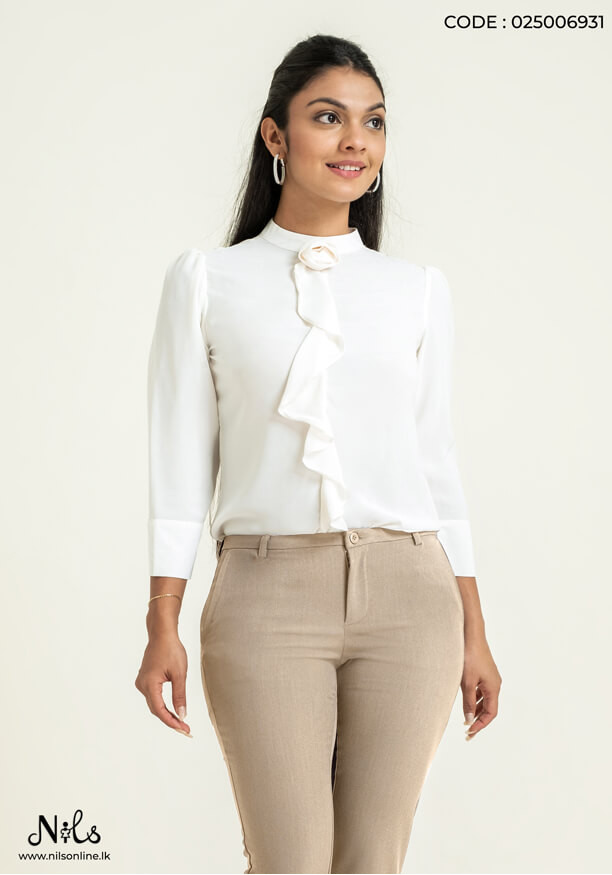 LANA FRONT FRILL OFFICE BLOUSE